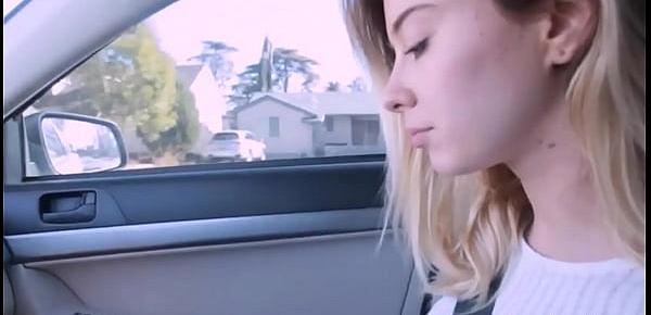  Young hot blonde stepsister Haley Reed banged by stepbrother in his car